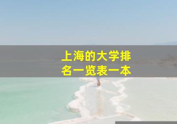 上海的大学排名一览表一本