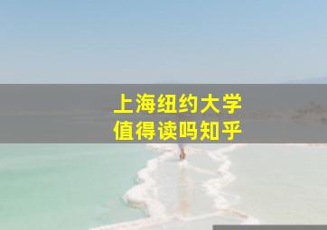 上海纽约大学值得读吗知乎