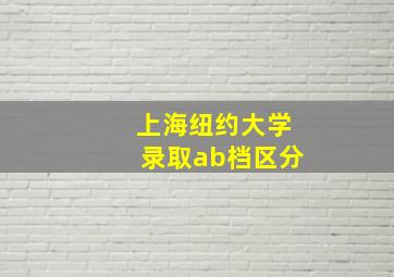 上海纽约大学录取ab档区分