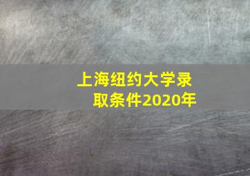 上海纽约大学录取条件2020年