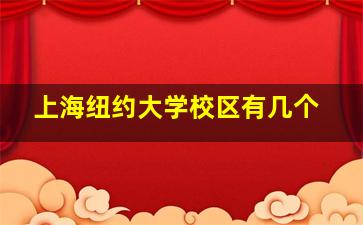 上海纽约大学校区有几个