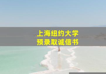 上海纽约大学预录取诚信书