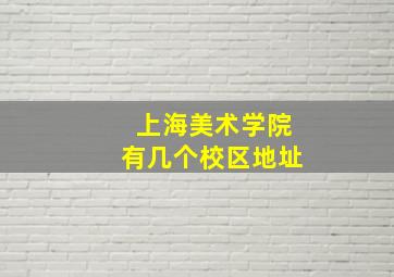 上海美术学院有几个校区地址