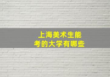 上海美术生能考的大学有哪些