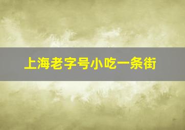 上海老字号小吃一条街