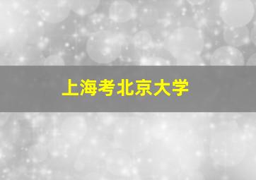 上海考北京大学