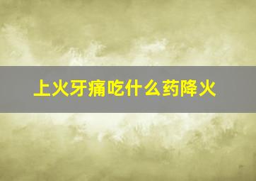 上火牙痛吃什么药降火