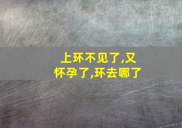 上环不见了,又怀孕了,环去哪了