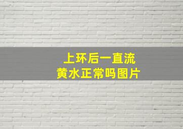 上环后一直流黄水正常吗图片