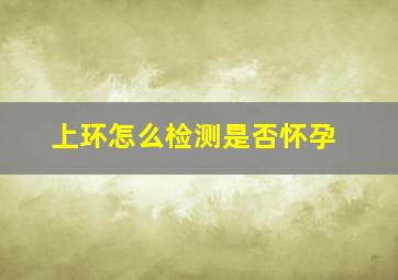 上环怎么检测是否怀孕