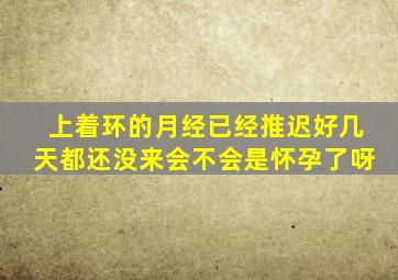 上着环的月经已经推迟好几天都还没来会不会是怀孕了呀