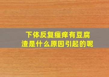 下体反复瘙痒有豆腐渣是什么原因引起的呢