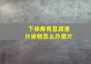 下体痒有豆腐渣分泌物怎么办图片