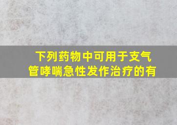 下列药物中可用于支气管哮喘急性发作治疗的有