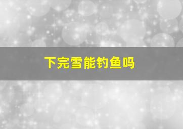 下完雪能钓鱼吗