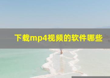 下载mp4视频的软件哪些