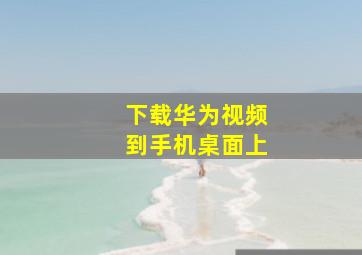 下载华为视频到手机桌面上