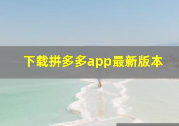 下载拼多多app最新版本