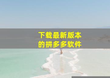 下载最新版本的拼多多软件