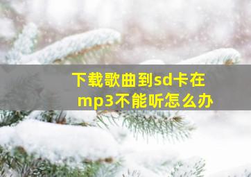 下载歌曲到sd卡在mp3不能听怎么办