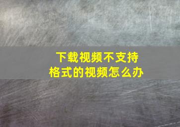 下载视频不支持格式的视频怎么办