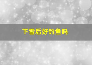 下雪后好钓鱼吗