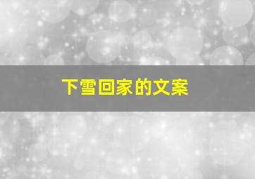 下雪回家的文案