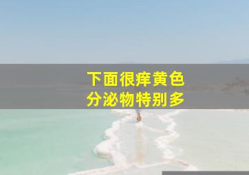 下面很痒黄色分泌物特别多