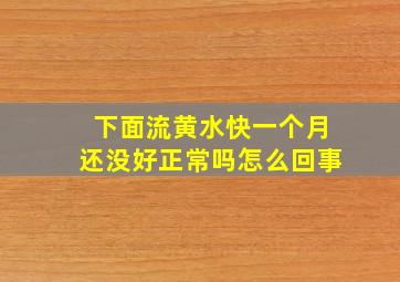 下面流黄水快一个月还没好正常吗怎么回事