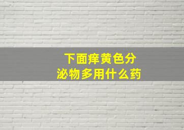 下面痒黄色分泌物多用什么药