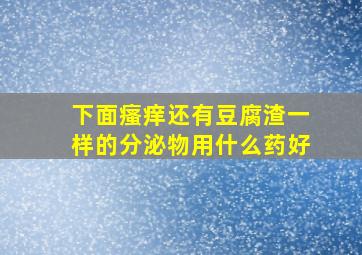 下面瘙痒还有豆腐渣一样的分泌物用什么药好