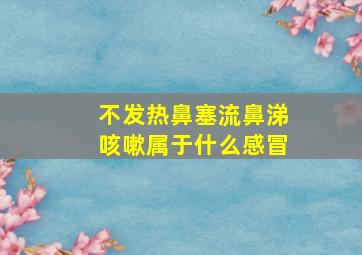 不发热鼻塞流鼻涕咳嗽属于什么感冒