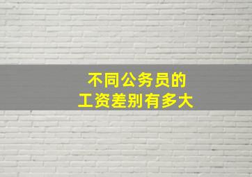 不同公务员的工资差别有多大