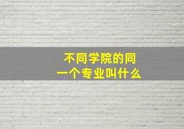 不同学院的同一个专业叫什么