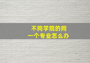 不同学院的同一个专业怎么办