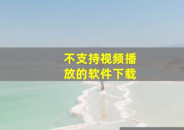 不支持视频播放的软件下载