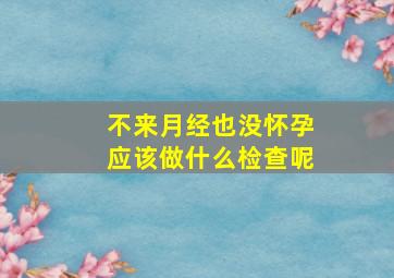 不来月经也没怀孕应该做什么检查呢