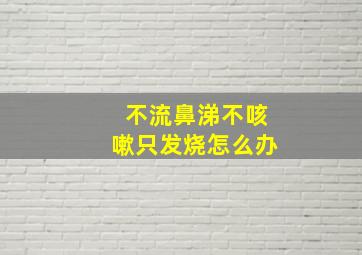 不流鼻涕不咳嗽只发烧怎么办