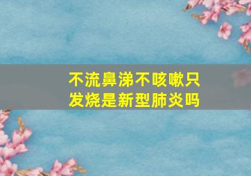 不流鼻涕不咳嗽只发烧是新型肺炎吗