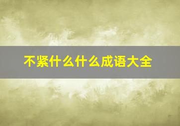 不紧什么什么成语大全