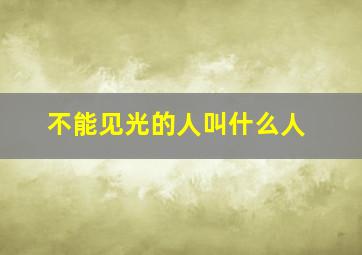 不能见光的人叫什么人