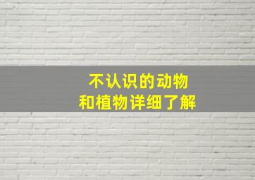 不认识的动物和植物详细了解