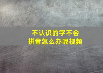 不认识的字不会拼音怎么办呢视频