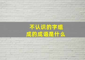 不认识的字组成的成语是什么