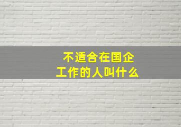 不适合在国企工作的人叫什么