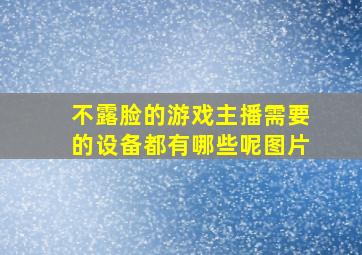 不露脸的游戏主播需要的设备都有哪些呢图片