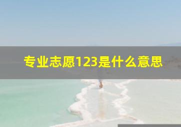 专业志愿123是什么意思