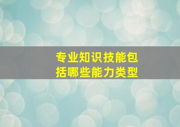 专业知识技能包括哪些能力类型