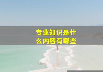 专业知识是什么内容有哪些