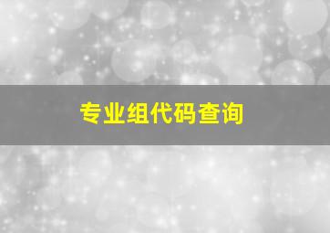 专业组代码查询